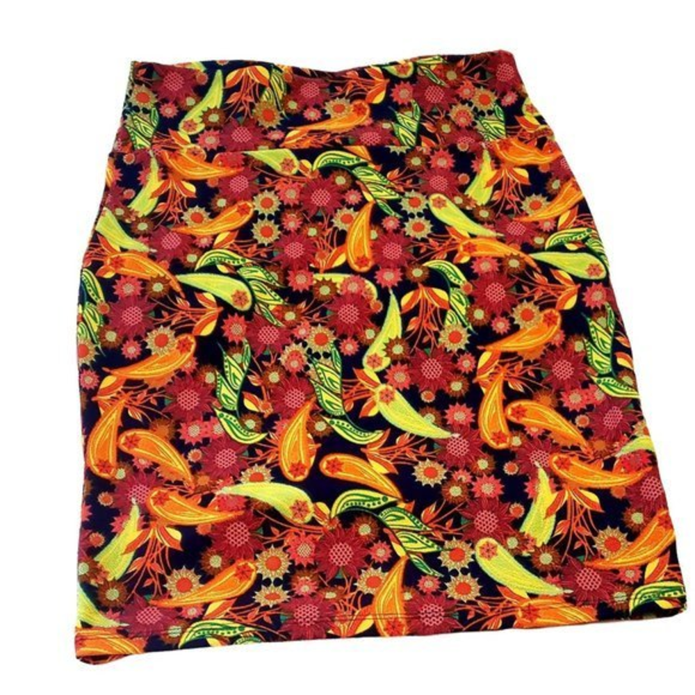 Luluroe Pencil Cassie Skirt Vibrant‎ Colors and Patterns size Sm